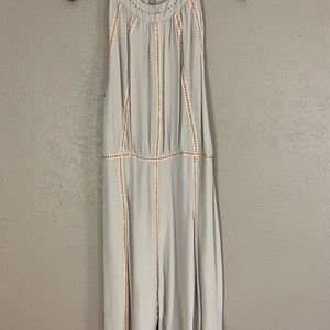 L’Agence Long Fluttery Elegant Dress with Open Back and Side Slits Size M